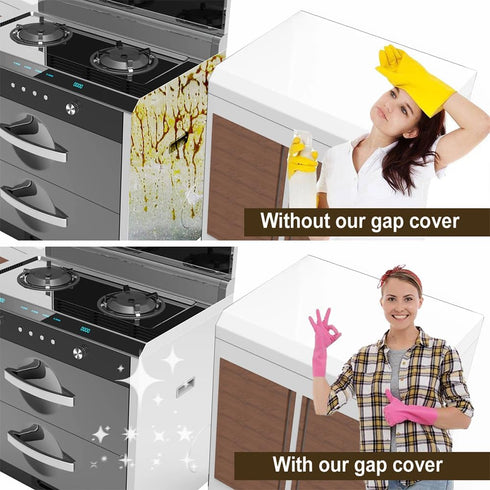 Silicone Kitchen Stove Counter Gap Covers, Set of 2 (21 Inches, White) by Gosmol