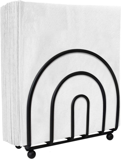 Blue Donuts Classic Arc Collection Napkin Holder for Tables, Farmhouse Dining Table Napkin Holders, Black