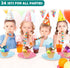 24 Pack Set, Frozen (24) Tellshun Ice Cream Bowls and Spoons Yogurt Cups with Spoons Durable Plastic Candy Color Cute