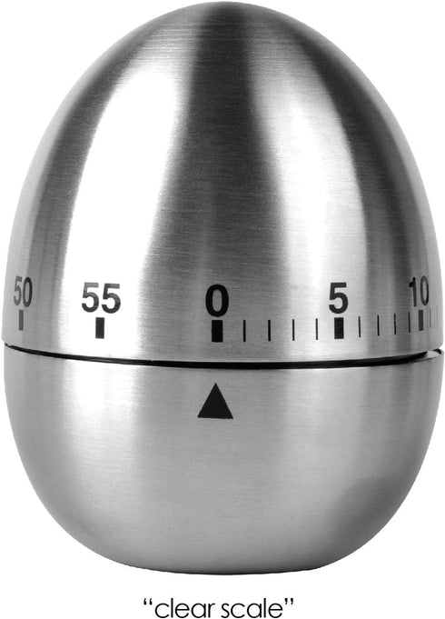 Jayron JR-WG015 Egg Kitchen Timer, Stainless Steel Mechanical Rotating Alarm, 60 Minutes Countdown Timer for Cooking