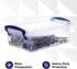 Superio Mini Storage Bins with Lids, Clear Plastic Containers, Stackable Totes, BPA Free, 1.25 Qt, 2 Pack