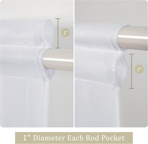 MIULEE 25 x 40 Inches Sidelight Sheer French Door Curtains, Light Filtering Window Treatment with Tieback - 2 Panels,