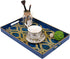 15.7" 10.2" 1.57" MAONAME Blue Decorative Tray with Handles, Plastic Serving Tray for Coffee Table, Marbling