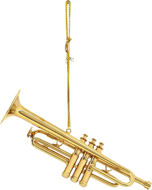 Broadway Gifts 3.5" Gold Brass Trumpet Ornament Decoration