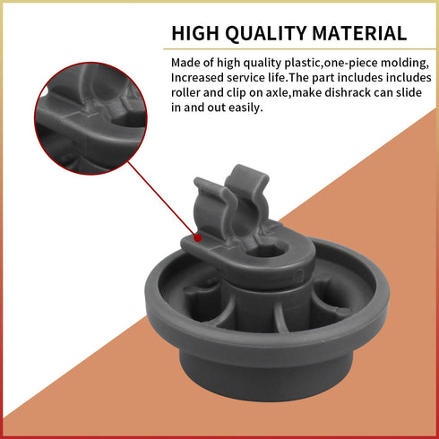 8 Pcs 4581DD3003B Dishwasher Lower Rack Wheels, Bottom Dishrack Roller Assembly Replacement for LG Dishwashers