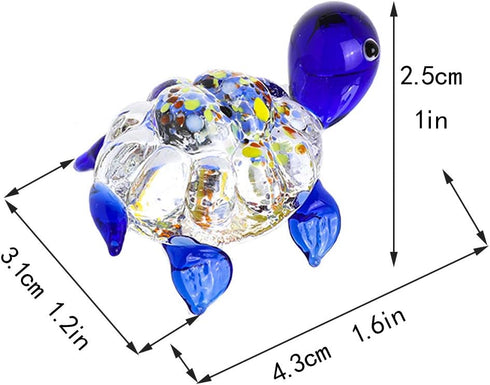 Crystalsuncatcher Handmade Tiny Turtle Glass Ornaments, Collectible Figurine for Gardens