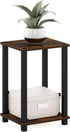 Furinno Simplistic 1-Tier End Side Night Stand/Bedside Table with Plastic Poles, Amber
