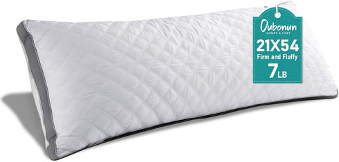 Oubonun Premium Adjustable Loft Quilted Body Pillows - Firm and Fluffy -