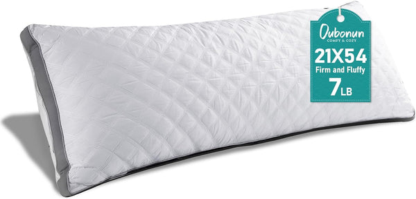 Oubonun Premium Adjustable Loft Quilted Body Pillows - Firm and Fluffy -