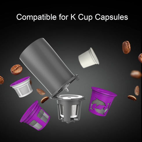 Portable Drip Coffee Maker, K Cup Coffee Machine for Travel and Camping, Grey and White