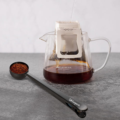 Skingwa 20ml Rose Gold Coffee Scoop with Bag Clip, Multi-Function Milk Powder Measuring Spoon