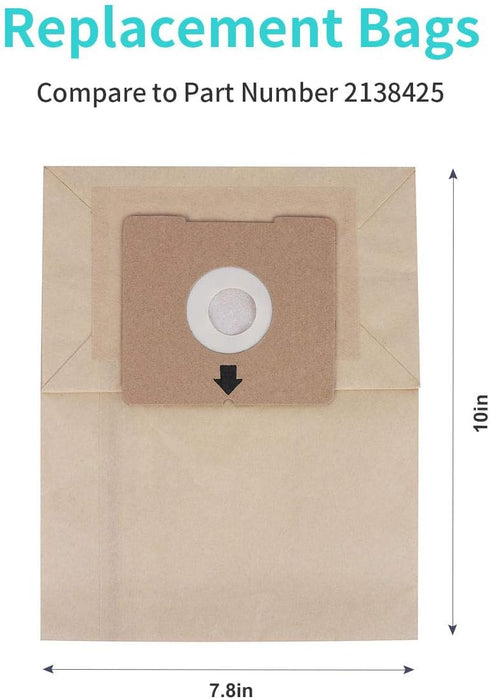 KEEPOW Zing Vacuum Bags for Bissell, 12 Pack Compatible with Bissell Zing Canister Vacuum 1668, Replacement Bags