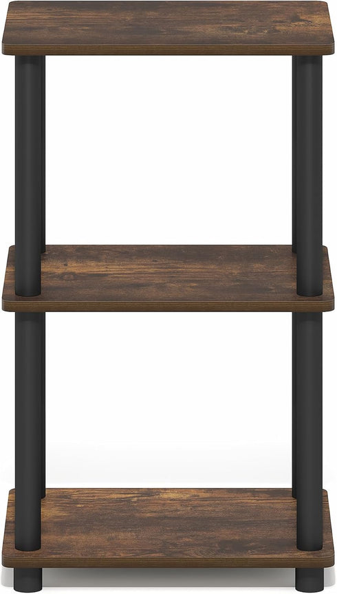 3-Tier Furinno Turn-N-Tube Storage Shelves, Open Frame Book Shelf, Standing Corner Shelf, Toolless Assembly, Open