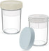 16 oz 2-Pack Xyptorix Overnight Oats Containers with Airtight Lids - Leak-Proof Wide Mouth Mason Jars & Divided Cups