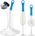 Boao 3 Pcs Decanter Cleaning Brush - Flexible Bottle Cleaning Brush Set with Cleaning Beads for Goblets and Glasses
