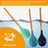 3 Pcs Large Silicone Spoon with Wooden Handle, Mixing Spoons for Cooking Baking Stirring, Nonstick Heat-Resistant