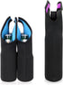 Hipiwe Set of 2 - Insulated Neoprene Wine Carrier Tote Bag + 6 Pack Beer Water Can Carrier Tote Bottle Holder Bottle Cooler Bag - Perfect for Travel with Secure Carry Handle