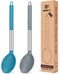 Pack of 2 Large Silicone Cooking Spoon - Non Stick Solid Basting Spoons, Heat-Resistant Kitchen Utensils for Mixing,