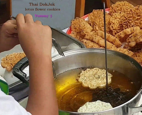 Thai Dok Jok Sesame Cookies Brass Mold Maker - Crispy Biscuit Blossom Lotus Flowers Cookie 3.15" (Medium)