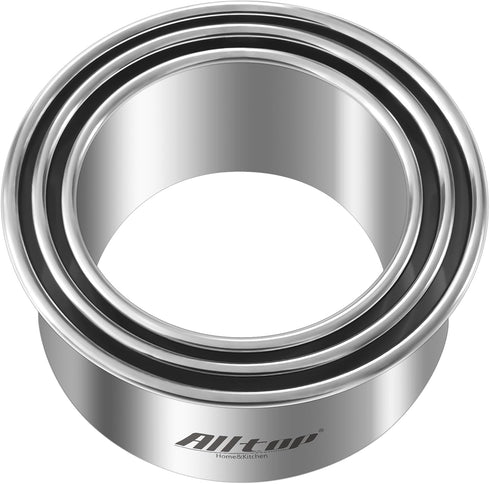 ALLTOP Circle Biscuit Cutter Set 3PC Round Stainless Steel Baking Supplies for Effortless Cookie Shaping