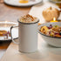 20 Oz Enameled Steel Mug Set of 6, Durable Indoor/Outdoor Use, Reusable & Stackable, Speckled White