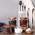 Set 6-8.5oz SAIOOL Kitchen Canisters of Glass Spice Jars With Acacia Airtight Lid and Labels Round Spice Bottles