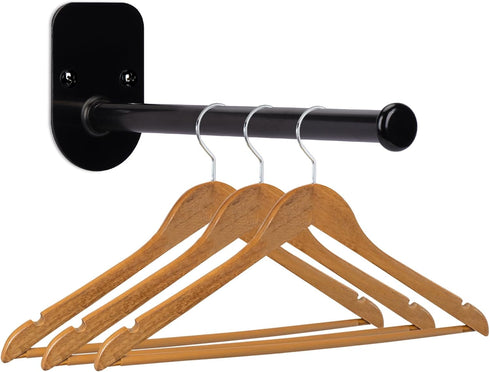 Single Section Wall Mount Stainless Steel Clothes Hanger Storage Rack Organizer, Adhesive or Drilling Installation