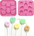 2Pcs Love Heart Lollipop Candy Molds, 8-Cavities Food Grade Silicone Molds with 40 Lollipop Sticks