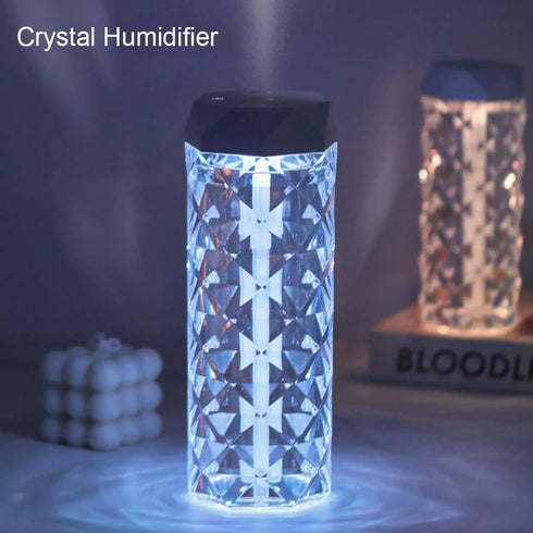 USB Desktop Crystal Humidifier 1000ml - No Noise with 7 Colors LED Night Light for Home, Office, Bedroom, Babies Room