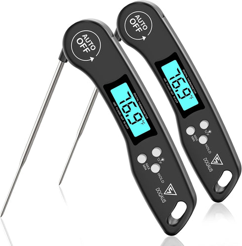 DOQAUS Digital Meat Thermometer - 2 Pack Instant Read Food Thermometer for Cooking, Kitchen Probe with Backlit
