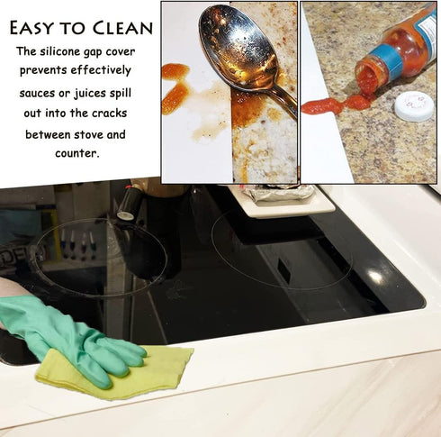 Silicone Gap Cover, (2 Pack) Silicone Gap Stopper Kitchen Stove Counter Fillers, Food Grade