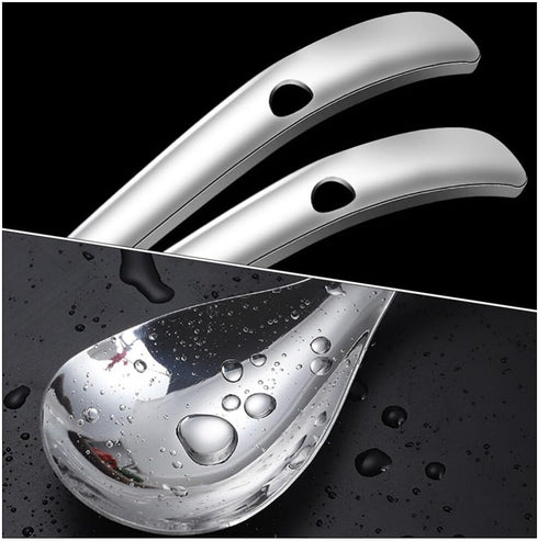 BESTonZON Stainless Steel Rice Paddle, Rice Spoon, Kitchen Utensil, Rice Scooper, Soup Scoop for Home Restaurant