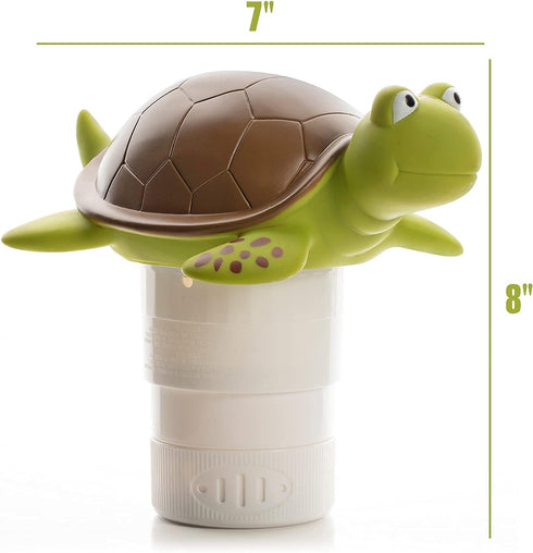 XY-WQ Floating Pool Chlorine Dispenser (Turtle) - Fits 1 and 3 Inch Tablets for Pools, Hot Tub, Spa