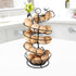 Countertop, QUTREY Black Metal Egg Skelter with Storage Basket, Spiral Design Egg Holder for Large Egg for Kitchen