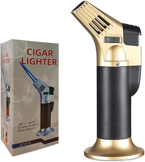 Butane Torch Lighter, Refillable Kitchen Culinary Cooking Blow Torch with Adjustable Flame for Desserts