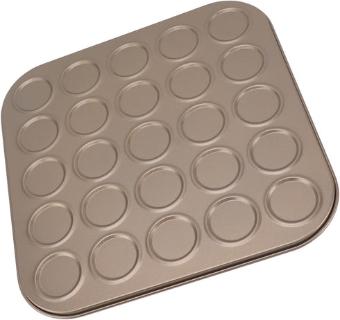 Muffin Top Pan, Non Stick Coating Easily Releases Muffin Baking Pan Withstand High Temperature Baking Muffin Tray Baking Carbon Steel Bakeware Pan (25 Hole) by Zerodis