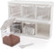 Hedume 2 Pack 3 Grids Clear Seasoning Box with Handle and Spoon,