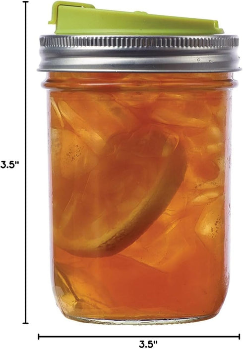 Jarware Mason Jar Drink Lid, Wide Mouth, Green