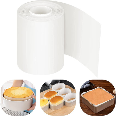 Baking Parchment Paper Side Liners for Round Cake Pans, Non Stick Pan Lining Paper 3.15in x 164ft, Pre-cut Heat