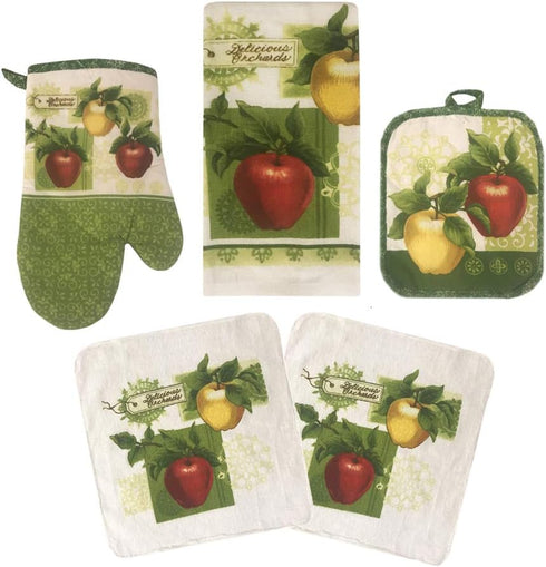 Oven Mitts and Pot Holders Set - Kitchen Towels and Dish Cloths