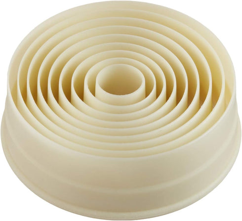 Mercer Culinary 9-Piece Round Plain Nylon Cutter Set, Off White