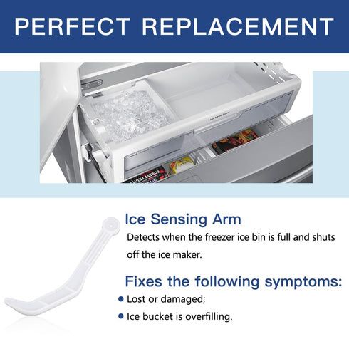 DA61-05435A Ice Maker Replacement Part for Samsung Refrigerators - Ice Full Guide, Shut Off Level Arm
