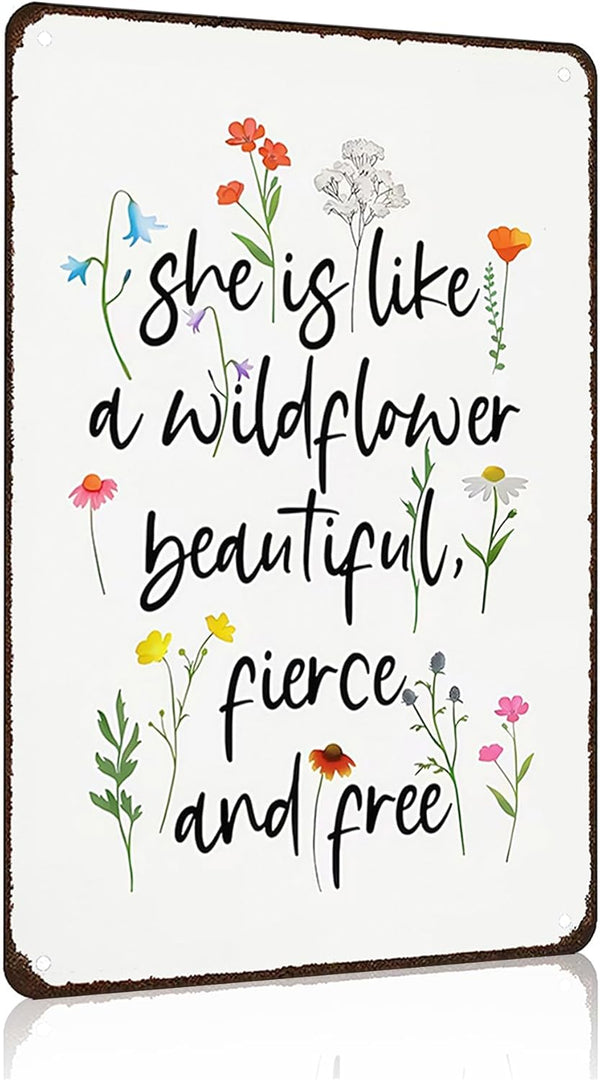 Wildflower Gifts for Women Vintage Wildflower Inspired Sign She Is Like A