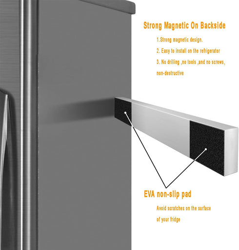 Large 16 Inch Stainless Steel Double Sided Magnetic Knife Strip for Refrigerator, Home Kitchen Utensil Holder