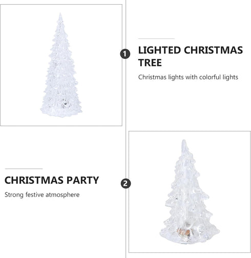 3 Beaupretty Pieces Lighted Christmas Tree Figurine Color Changing LED Acrylic Holiday Tree Christmas Table Top