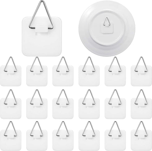 Sawysine 40 Pack Invisible Adhesive Plate Hanger - Vertical Plate Holders for Pictures Wall Art Decor Supplies