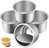 HOMSFOU 2 Inch Cake Pan Set of 4, Aluminum Alloy Round Baking Pans for Cupcakes, Brownies, Muffins