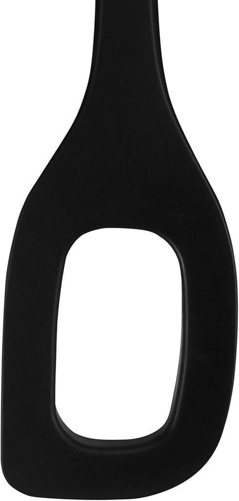 Lurch Germany 11 Inches Silicone Cooking Spoon with Hole, Heat Resistant Risotto Kitchen Tool - Black