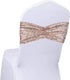 SquarePie Pack of 10 Sequin Chair Sashes, Shining Rose Gold Bows for Wedding Banquet Party Decor