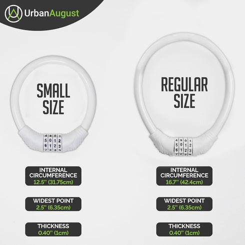 Urban August Original Fridge Lock: Multi-Functional Cable Combination Lock for French-Door Refrigerators (White)
